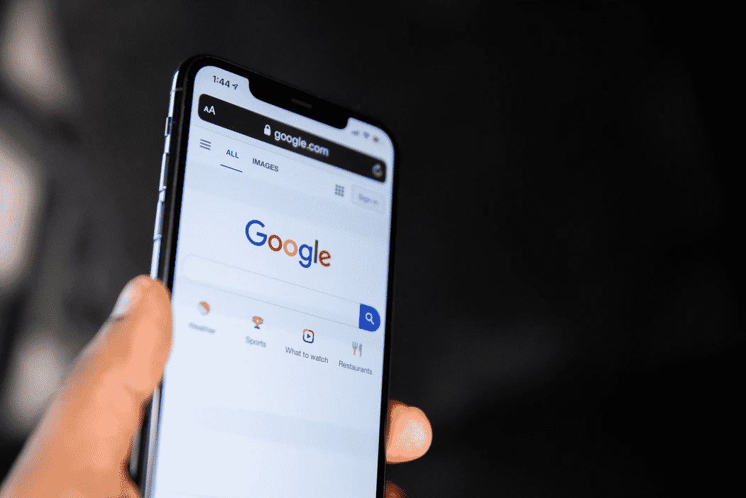 Google search open on a mobile phone