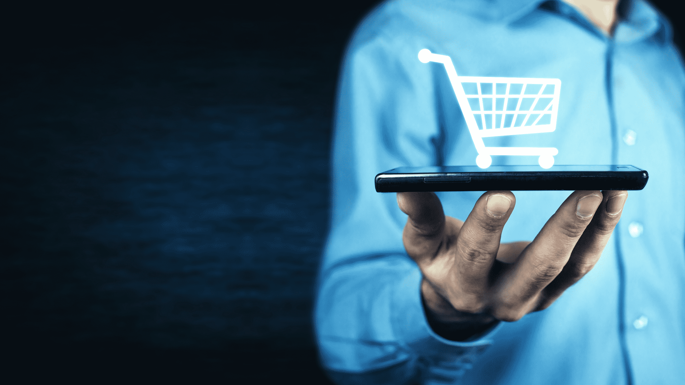ecommerce seo with cart on phone