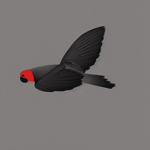 black parrot with red head