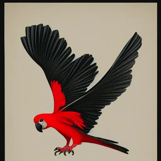 red parrot landing