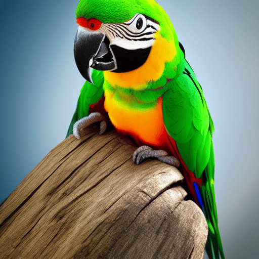 greem parrot on a branch