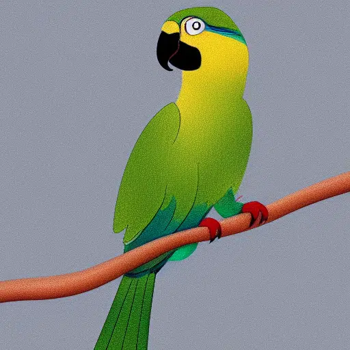 green lurking parrot