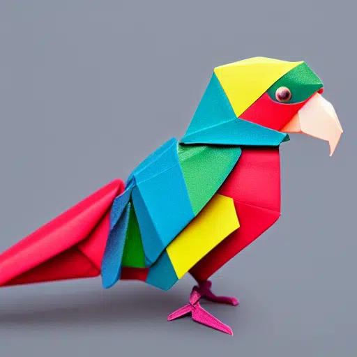 origami colourful parrot