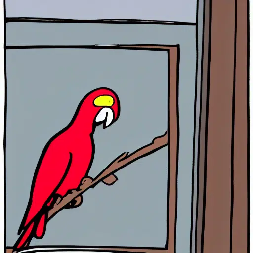 red parrot cartoon